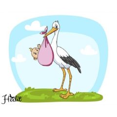 Stork iron-on sticker