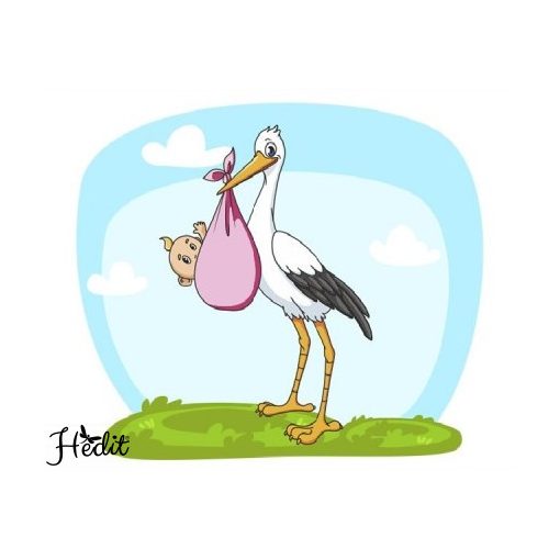 Stork iron-on sticker