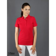 Red women's T-shirt with collar