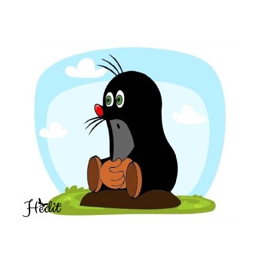 Mole-headed iron-on sticker