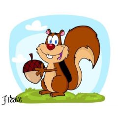 Squirrel iron-on sticker