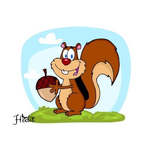 Squirrel iron-on sticker