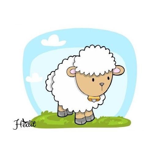 Lamb iron-on sticker